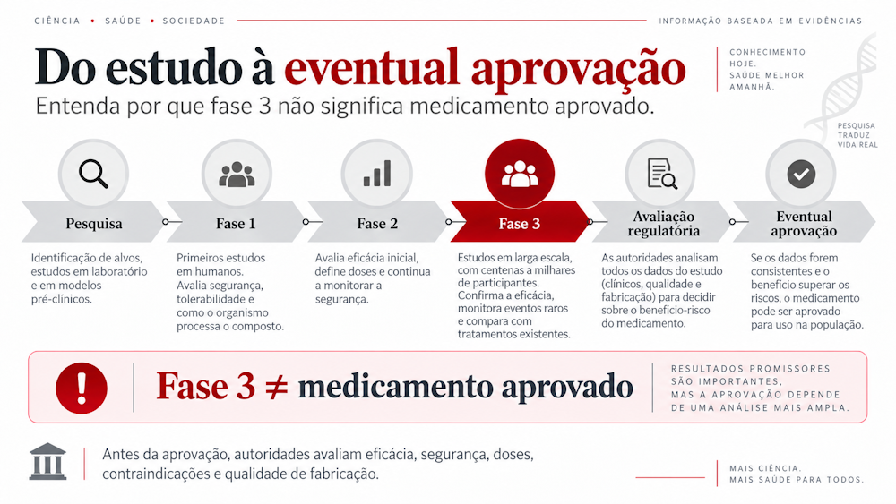 Etapas do desenvolvimento de um medicamento da pesquisa à eventual aprovação